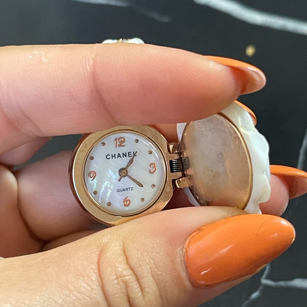 Beautiful Rose Design Long Watches With Natural Pearls&Zircons.Stainless Steel